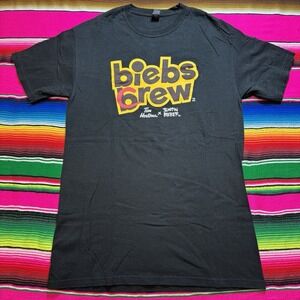 💣💥 BLOWOUT: Biebs Crew Shirt Adult M Black Justin Bieber x‎ Tim Hortons Canada